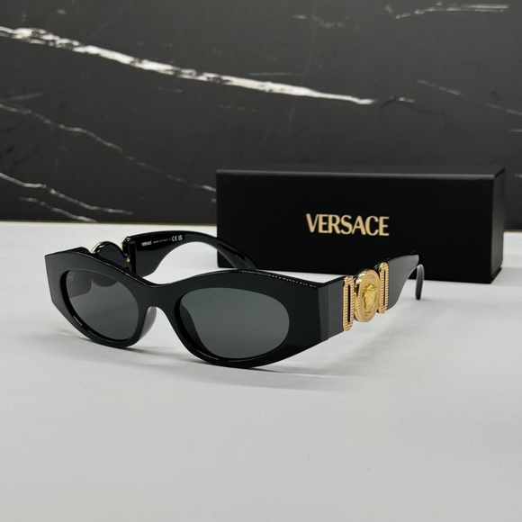 NEW MOD 4480U GB1/87 VERSACE BLACK OVAL VE4480U GB187 WOMEN VERSACE SUNGLASSES